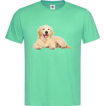 Pánské tričko Tričko Zlatý retrívr Druh: Pánské, Barva: Světle Zelená, Velikost: M