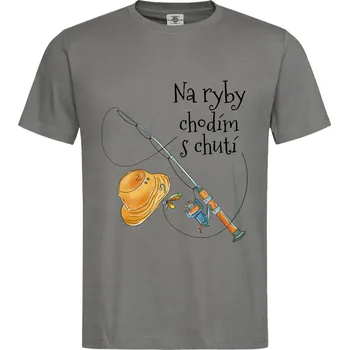 Pánské tričko Tričko Na ryby chodím s chutí Druh: Pánské, Barva: Břidlice, Velikost: S