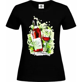 Dámské tričko Tričko Abstract wine Druh: Dámské, Barva: Černá, Velikost: L