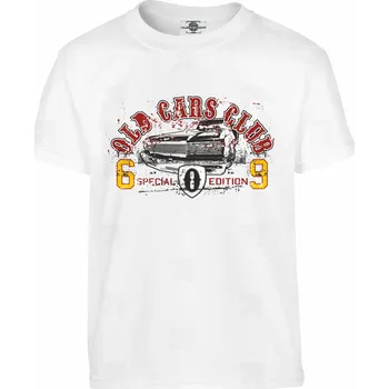 Pánské tričko Tričko Old cars club Druh: Dětské, Barva: Bílá, Velikost: 122-S