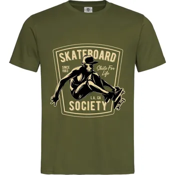 Pánská móda Tričko Skateboard Druh: Pánské, Barva: Khaki, Velikost: S