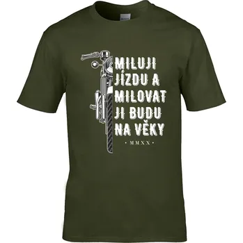 Pánské oblečení Tričko Miluji jízdu Druh: Pánské, Barva: Khaki, Velikost: S