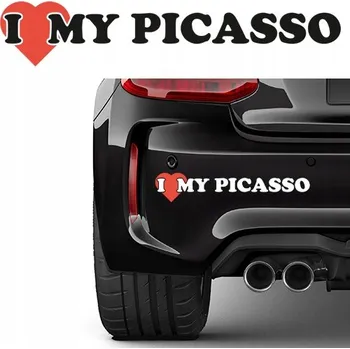 Samolepicí dekorace na vozidlo NÁLEPKA na auto I LOVE MY PICASSO 6x31,5 cm