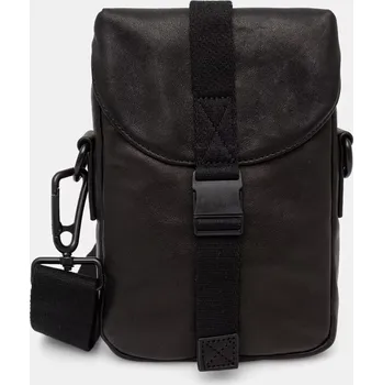 Kabelka Kožená taška AllSaints JUAN černá barva, M145XB 99X, vel. ONE SIZE