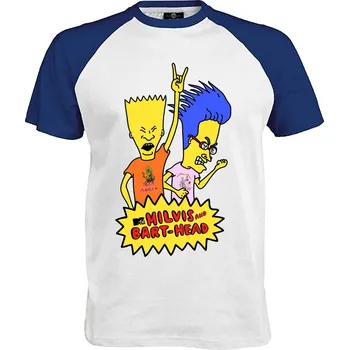 Pánské tričko Tričko Milvis And Bart-Head Druh: Pánské, Barva: Royal | Bílá, Velikost: S