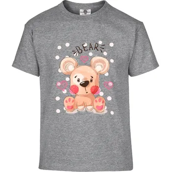 Pánské tričko Tričko Méďa Druh: Dětské, Barva: Šedá, Velikost: 134-M