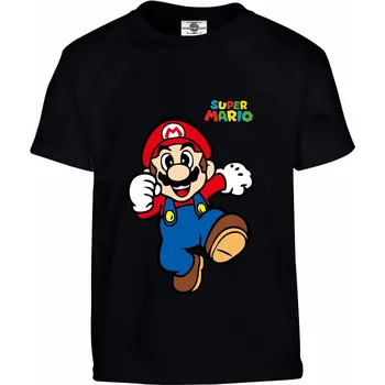 Chlapecké tričko Tričko Super Mario Druh: Dětské, Barva: Černá, Velikost: 158-XL