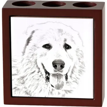 Pyrenejský mastif - stojan na tužky se psem, organizér na stůl s potiskem