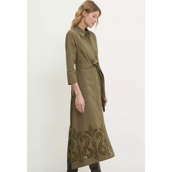 Dámské šaty Bavlněné šaty Answear.LAB zelená barva, midi daly2024.flk 81X, vel. S