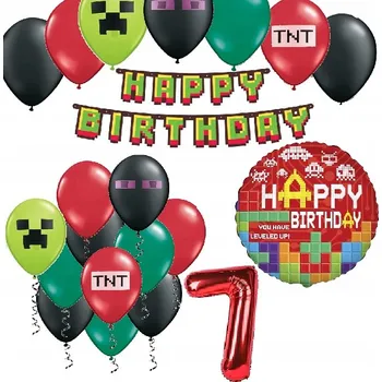 Balónek BALÓNKY sada na 7. narozeniny PIXEL TNT HRA