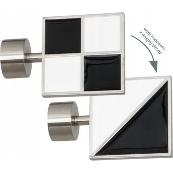 Garnýž Koncovka garnýže ČTVEREC BÍLO-ČERNÁ 19mm