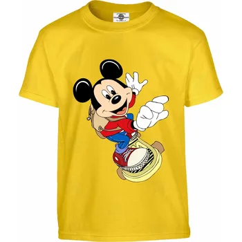 Chlapecké tričko Tričko Mickey na skejtu Druh: Dětské, Barva: Žlutá, Velikost: 158-XL