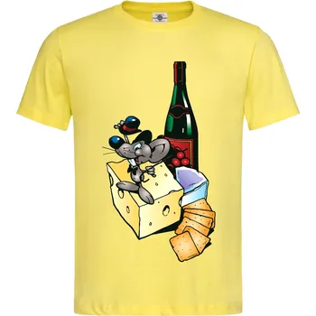 Pánské tričko Tričko Myšák s vínem Druh: Pánské, Barva: Obilně | Hedvábná, Velikost: M