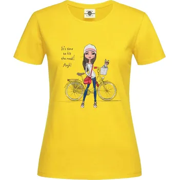 Dámské tričko Tričko Je čas vyrazit na cestu! Druh: Dámské, Barva: Žlutá, Velikost: S