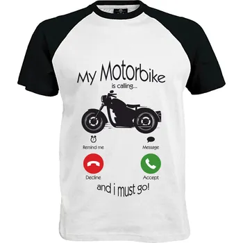 Pánské tričko Tričko My Motorbike is calling... Druh: Pánské, Barva: Černo | Bílá, Velikost: S