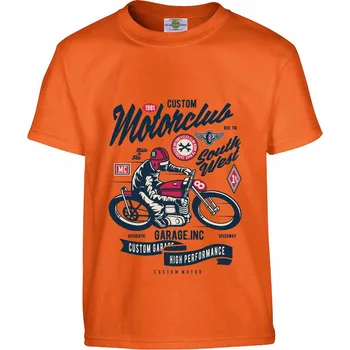 Pánské tričko Tričko Motorclub Druh: Dětské, Barva: Oranžová, Velikost: 110-XS