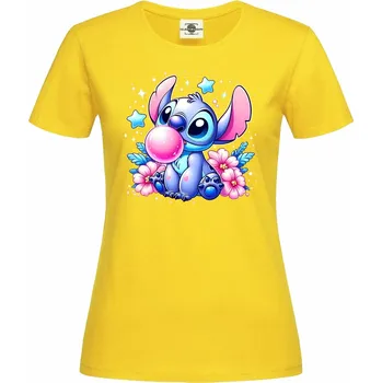 Dámské tričko Tričko Stitch | Lilo & Stitch Druh: Dámské, Barva: Žlutá, Velikost: L
