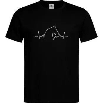Pánské tričko Tričko Tlukot srdce koně Druh: Pánské, Barva: Černá, Velikost: M
