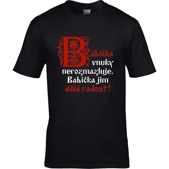 Dámské tričko Tričko Babička Druh: Dámské, Barva: Černá, Velikost: XL