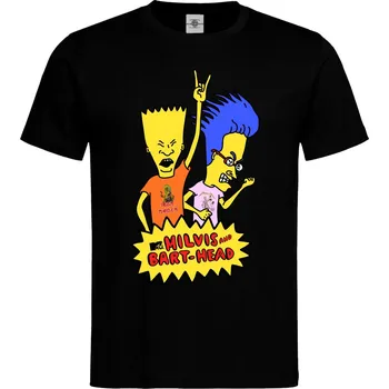 Pánské tričko Tričko Milvis And Bart-Head Druh: Pánské, Barva: Černá, Velikost: S