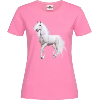 Dámské tričko Tričko Bílý kůň Druh: Dámské, Barva: Růžová, Velikost: M