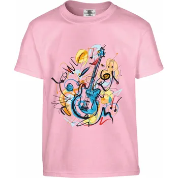 Pánské oblečení Tričko Abstrakce kytary Druh: Dětské, Barva: Růžová, Velikost: 110-XS
