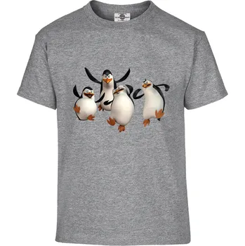 Pánské tričko Tričko Tučňáci z Madagaskaru Druh: Dětské, Barva: Šedá, Velikost: 122-S