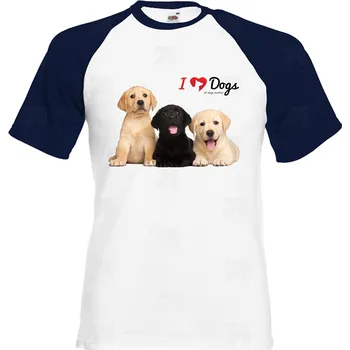 Pánské tričko Tričko I Love Dogs Druh: Pánské, Barva: Navy | Bílá, Velikost: L