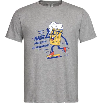 Pánské tričko Tričko Naše přátelství je nekonečné Druh: Pánské, Barva: Šedá, Velikost: XL