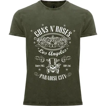 Pánské tričko Tričko Guns N' Roses | Paradise City Druh: Pánské, Barva: Army žíhaná, Velikost: S