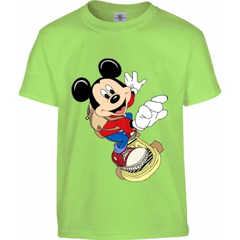 Pánské tričko Tričko Mickey na skejtu Druh: Dětské, Barva: Světle Zelená, Velikost: 122-S