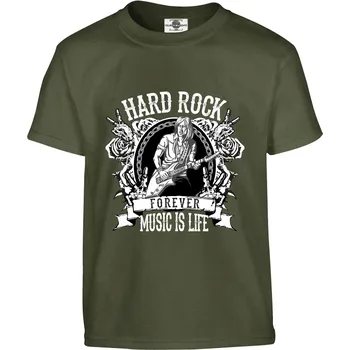 Pánské oblečení Tričko Hard Rock | Forever Druh: Dětské, Barva: Khaki, Velikost: 122-S