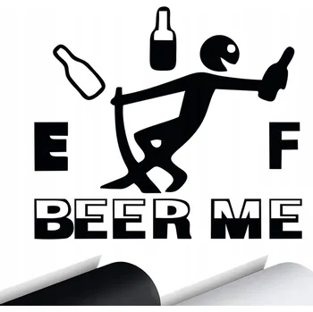 Samolepicí dekorace na vozidlo NÁLEPKA na auto BEER ME PIVO PALIVO VTIPNÁ 15x13