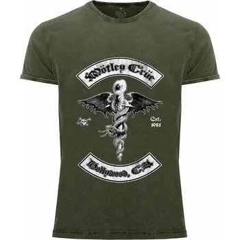 Pánské tričko Tričko Mötley Crüe | Est. 1981 Druh: Pánské, Barva: Army žíhaná, Velikost: S