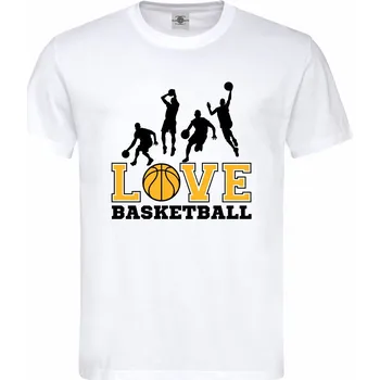 Pánské tričko Tričko Love basketball Druh: Pánské, Barva: Bílá, Velikost: S