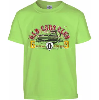Pánské tričko Tričko Old cars club Druh: Dětské, Barva: Světle Zelená, Velikost: 110-XS