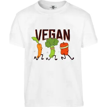 Pánské tričko Tričko Vegan Druh: Dětské, Barva: Bílá, Velikost: 158-XL