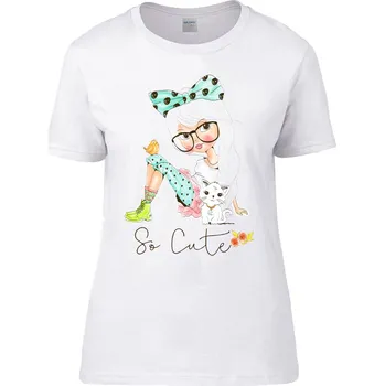 Pánské tričko Tričko Dívenka s kotětem Druh: Dětské, Barva: Obilně | Hedvábná, Velikost: XL