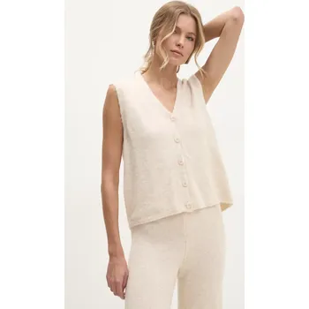 Dámská vesta Vesta s vlnou Answear.LAB béžová barva 8968.IKK 01X, vel. S/M