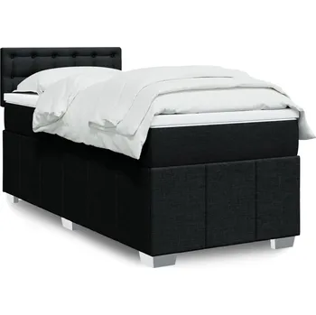 Postel vidaXL Box spring postel s matrací 80x200 cm textil [3286910] Barva: Černá