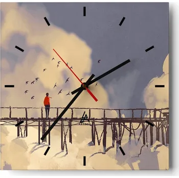 Hodiny Velké nástěnné hodiny 40x40 Abstrakce Skleněné tiché hodiny