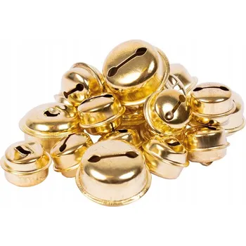 Vánoční dekorace DIY ZVONKY MOSAZ ZVONÍ VÁNOČNÍ KOULE DEKORACE Ø 2 & 3 cm 20 ks