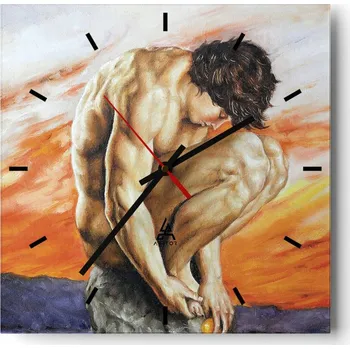 Hodiny Nástěnné hodiny do kuchyně 30x30 Tělo Stylové hodiny na skle Loft Tiché