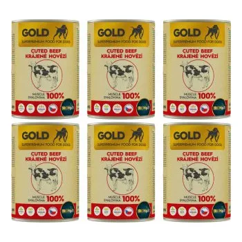 Krmivo pro psa IRONpet Gold Dog Hovězí krájená svalovina konz. 6x400g