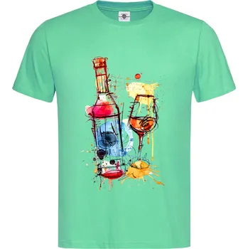 Pánské tričko Tričko Abstract Wine Druh: Pánské, Barva: Světle Zelená, Velikost: S