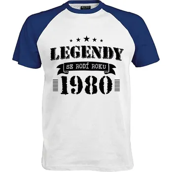 Pánské tričko Tričko Legendy se rodí roku 1980 Druh: Pánské, Barva: Royal | Bílá, Velikost: XL
