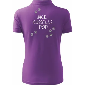 Jack Russell mom (Jack Russell teriér) (Reflexní tlapky) - Polokošile dámská Pique Polo - 2XL ( Fialová )