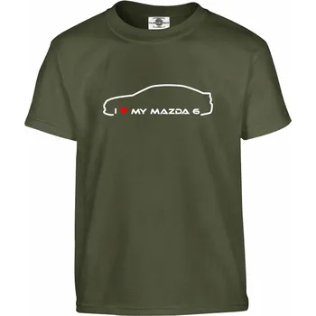 Pánské oblečení Tričko I love my Mazda 6 Druh: Dětské, Barva: Khaki, Velikost: 122-S