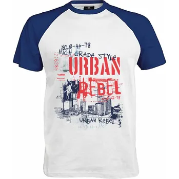 Pánské tričko Tričko Urban Rebel Druh: Pánské, Barva: Royal | Bílá, Velikost: S