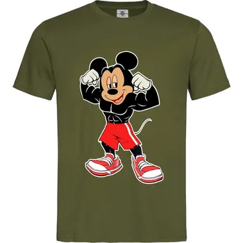 Pánské oblečení Tričko Mickey Mouse | Bodybuilder Druh: Pánské, Barva: Khaki, Velikost: S
